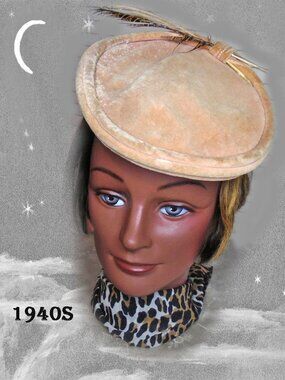 Vintage Tilt Hat 1940s 40s Headwear